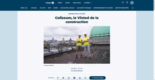On parle de nous dans la presse : "Coliseum, le Vinted de la construction"