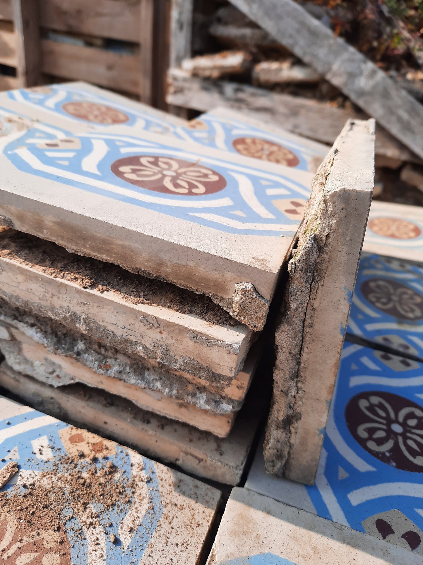 carreaux de ciment anciens (13 x 13 cm)