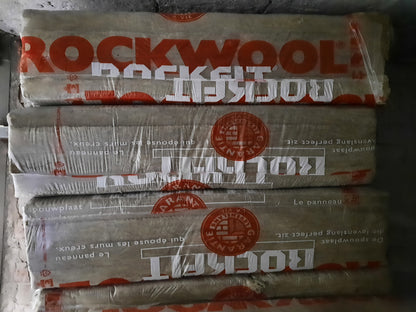 Rock wool insulating panels (thickness 6 cm)