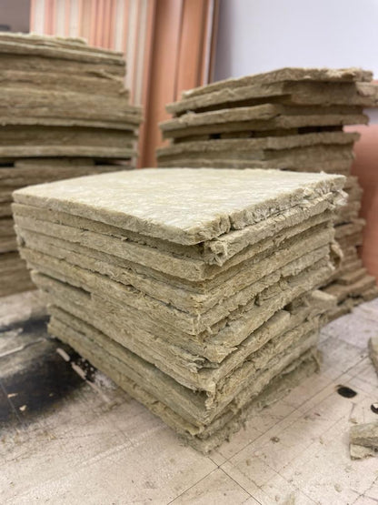 Glass wool insulation panels (5 cm thick)